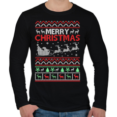 PRINTFASHION karácsonyi  - Férfi hosszú ujjú póló - Fekete
