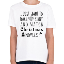 PRINTFASHION Karácsonyi filmek és sütés - Gyerek póló - Fehér gyerek póló