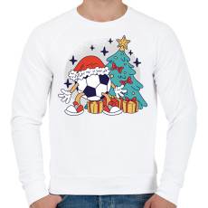 PRINTFASHION Karácsonyi foci - Férfi pulóver - Fehér