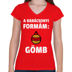PRINTFASHION KARÁCSONYI FORMÁM - Női V-nyakú póló - Piros