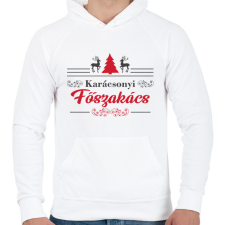 PRINTFASHION Karácsonyi főszakács - Férfi kapucnis pulóver - Fehér férfi pulóver, kardigán