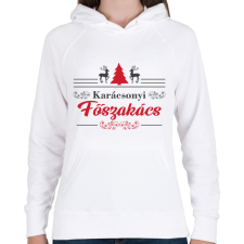 PRINTFASHION Karácsonyi főszakács - Női kapucnis pulóver - Fehér női pulóver, kardigán