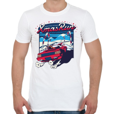 PRINTFASHION Karácsonyi futam-Xmas run - Férfi póló - Fehér férfi póló