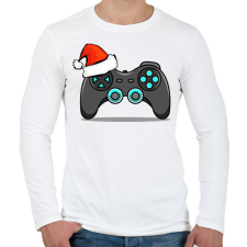 PRINTFASHION Karácsonyi gamer - Férfi hosszú ujjú póló - Fehér férfi póló