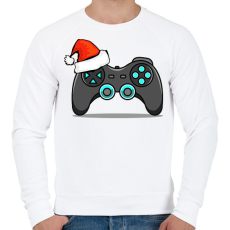 PRINTFASHION Karácsonyi gamer - Férfi pulóver - Fehér