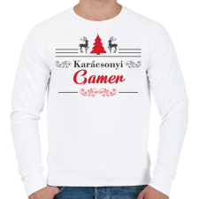PRINTFASHION Karácsonyi gamer - Férfi pulóver - Fehér férfi pulóver, kardigán