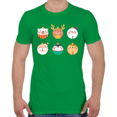 PRINTFASHION Karácsonyi gömbök - Férfi póló - Zöld