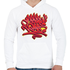 PRINTFASHION Karácsonyi graffiti - Férfi kapucnis pulóver - Fehér