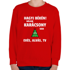 PRINTFASHION KARÁCSONYI HAGYJ BÉKÉN - Gyerek pulóver - Piros gyerek pulóver, kardigán