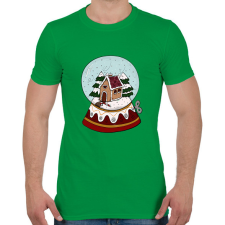 PRINTFASHION Karácsonyi hógömb - Férfi póló - Zöld férfi póló