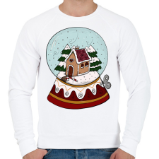 PRINTFASHION Karácsonyi hógömb - Férfi pulóver - Fehér férfi pulóver, kardigán