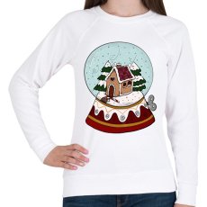 PRINTFASHION Karácsonyi hógömb - Női pulóver - Fehér