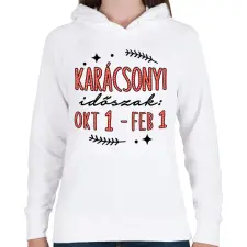 PRINTFASHION Karácsonyi időszak - Női kapucnis pulóver - Fehér női pulóver, kardigán