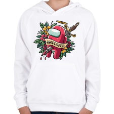 PRINTFASHION Karácsonyi impostor - among us meme - Gyerek kapucnis pulóver - Fehér gyerek pulóver, kardigán