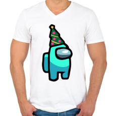 PRINTFASHION Karácsonyi Impostor - Férfi V-nyakú póló - Fehér