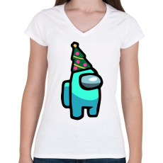 PRINTFASHION Karácsonyi Impostor - Női V-nyakú póló - Fehér