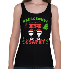 PRINTFASHION Karácsonyi ivó csapat - Női atléta - Fekete női trikó