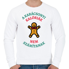 PRINTFASHION KARÁCSONYI KALÓRIÁK - Férfi pulóver - Fehér férfi pulóver, kardigán