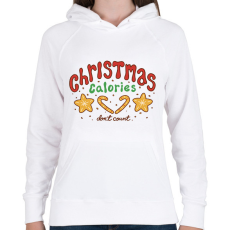 PRINTFASHION Karácsonyi kalóriák - Női kapucnis pulóver - Fehér