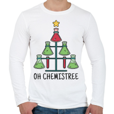 PRINTFASHION Karácsonyi kémia - Férfi hosszú ujjú póló - Fehér