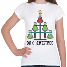 PRINTFASHION Karácsonyi kémia - Női póló - Fehér