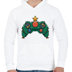PRINTFASHION Karácsonyi kontroller - Férfi kapucnis pulóver - Fehér