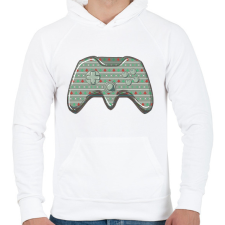 PRINTFASHION Karácsonyi kontroller - Férfi kapucnis pulóver - Fehér férfi pulóver, kardigán