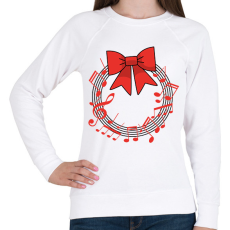 PRINTFASHION Karácsonyi koszorú - Női pulóver - Fehér