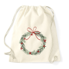 PRINTFASHION Karácsonyi koszorú piros masnival - Sportzsák, Tornazsák - Natúr