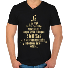 PRINTFASHION karácsonyi kritika - Férfi V-nyakú póló - Fekete férfi póló