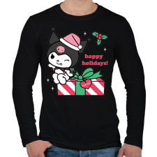 PRINTFASHION karácsonyi kuromi - Férfi hosszú ujjú póló - Fekete férfi póló