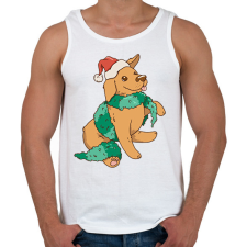 PRINTFASHION Karácsonyi kutya - Férfi atléta - Fehér atléta, trikó