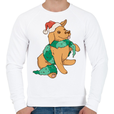 PRINTFASHION Karácsonyi kutya - Férfi pulóver - Fehér