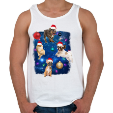 PRINTFASHION Karácsonyi kutyák - Férfi atléta - Fehér