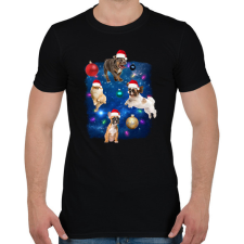 PRINTFASHION Karácsonyi kutyák - Férfi póló - Fekete férfi póló