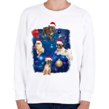 PRINTFASHION Karácsonyi kutyák - Gyerek pulóver - Fehér gyerek pulóver, kardigán