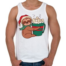 PRINTFASHION Karácsonyi lajhár  - Férfi atléta - Fehér