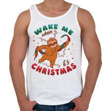 PRINTFASHION Karácsonyi lajhár - Férfi atléta - Fehér atléta, trikó