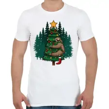 PRINTFASHION Karácsonyi lajhár - Férfi póló - Fehér férfi póló