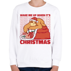 PRINTFASHION Karácsonyi lajhár - Gyerek pulóver - Fehér