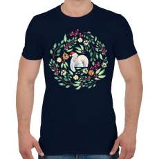 PRINTFASHION Karácsonyi maci - Férfi póló - Sötétkék