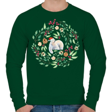 PRINTFASHION Karácsonyi maci - Férfi pulóver - Sötétzöld férfi pulóver, kardigán