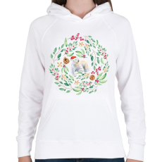 PRINTFASHION Karácsonyi maci - Női kapucnis pulóver - Fehér