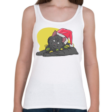 PRINTFASHION Karácsonyi macska - Női atléta - Fehér