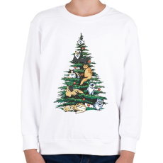 PRINTFASHION Karácsonyi macskák - Gyerek pulóver - Fehér