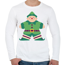 PRINTFASHION Karácsonyi manó - Férfi hosszú ujjú póló - Fehér