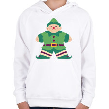 PRINTFASHION Karácsonyi manó - Gyerek kapucnis pulóver - Fehér gyerek pulóver, kardigán