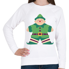 PRINTFASHION Karácsonyi manó - Női pulóver - Fehér