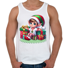 PRINTFASHION Karácsonyi manófiú - Férfi atléta - Fehér atléta, trikó