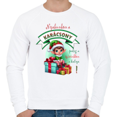 PRINTFASHION Karácsonyi manófiú - Férfi pulóver - Fehér